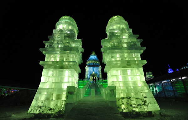 icy twin pagodas